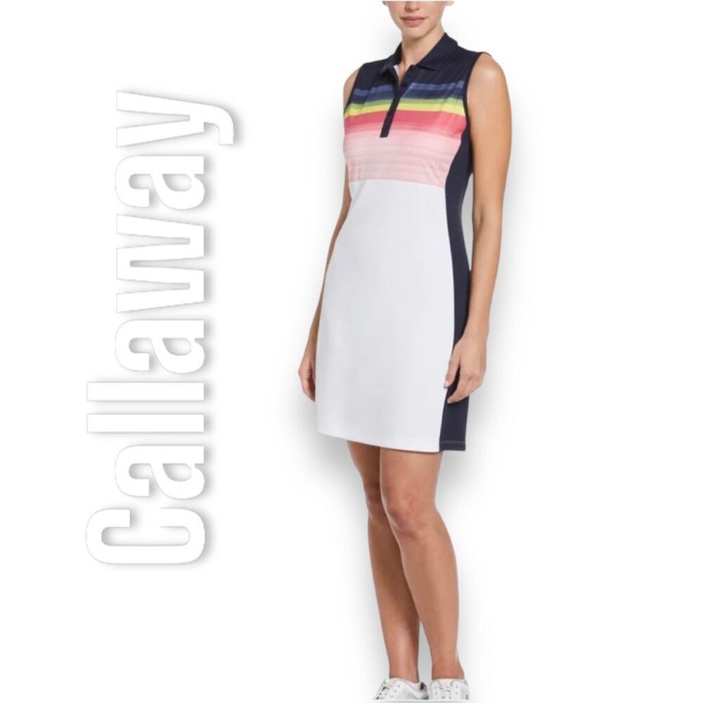 Callaway OPTI•DRI™ Golf Dress Sun Protection 50UPF Brilliant White Women’s Large